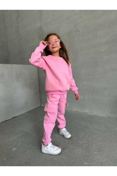 3 İp Şardonlu Kargo Cepli Oversize Takım