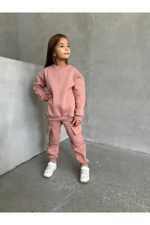 3 İp Şardonlu Kargo Cepli Oversize Takım