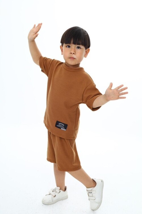 Bisiklet Yaka Şortlu Erkek Çocuk Şortlu Takım