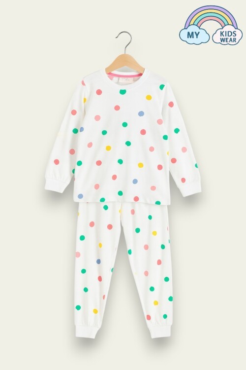 Çocuk Pamuklu Desenli İkili Pijama Takımı 4-8 Yaş 12235