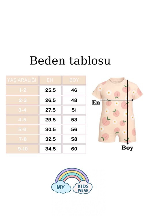 Dalgıç Kumaş Gizli Fermuarlı Boneli Karakter Desenli Kız Çocuk Mayo