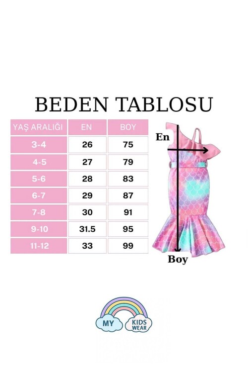 Deniz Kızı Desenli Volanlı Elbise