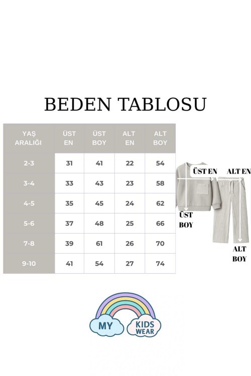 Erkek Çocuk Çizgili Cepli Eşofman Takımı 2-10 Yaş