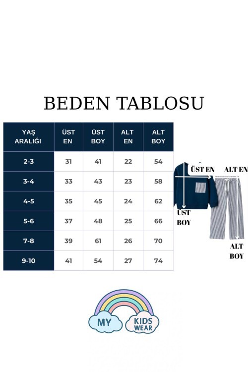 Erkek Çocuk Çizgili Cepli Eşofman Takımı 2-10 Yaş