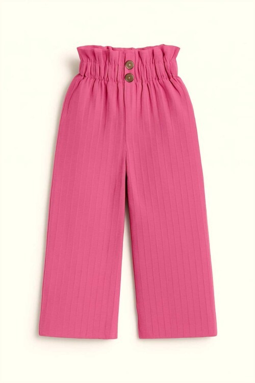 Kız Çocuk 3 lü Bol Kesim Beli Lastikli Yazlık Pantalon 7-12 Yaş 11930