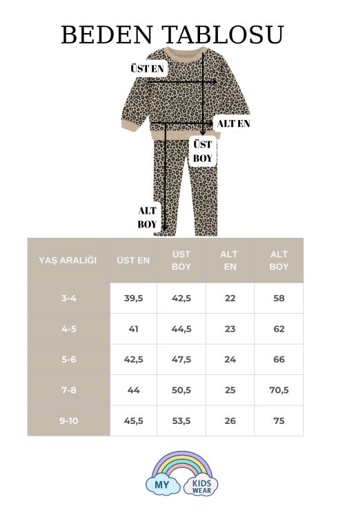 Kız Çocuk Desenli İkili Takım (Sweatshirt + Tayt) 2-8 Yaş 12075