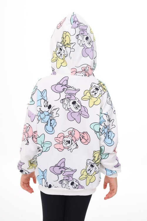 Kız Çocuk Disney Minnie Mouse Kapşonlu Pamuklu Ceket