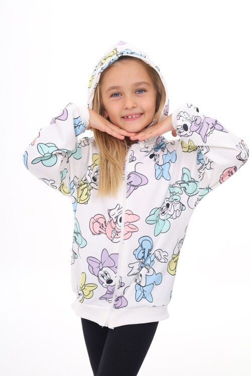 Kız Çocuk Disney Minnie Mouse Kapşonlu Pamuklu Ceket