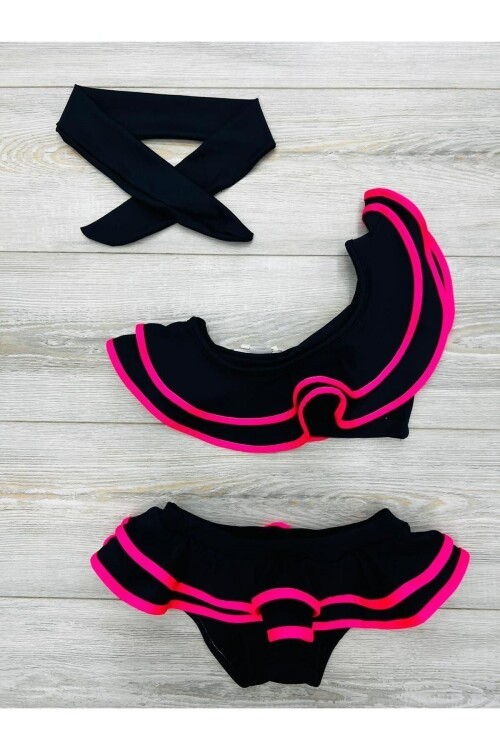 Kız Çocuk Fırfırlı Ikili Bikini Takım