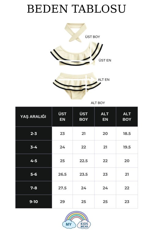 Kız Çocuk Fırfırlı Ikili Bikini Takım