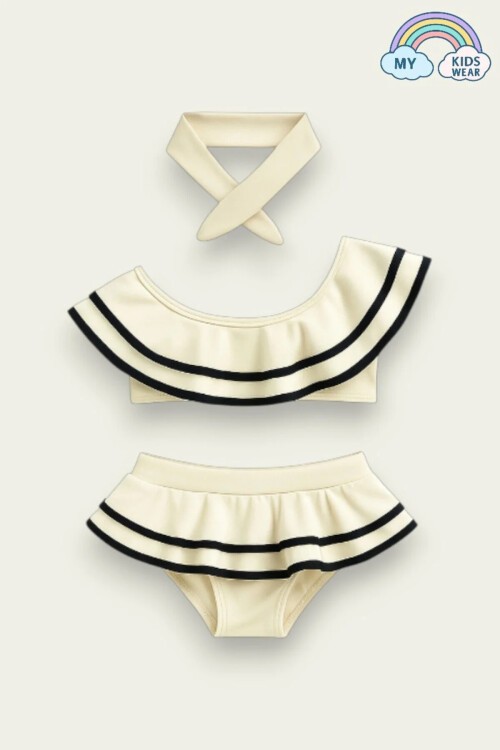 Kız Çocuk Fırfırlı Ikili Bikini Takım