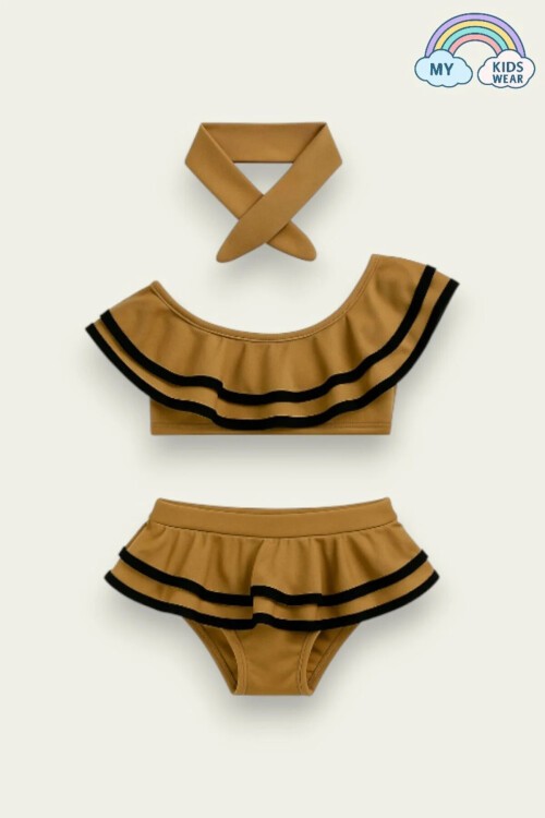 Kız Çocuk Fırfırlı Ikili Bikini Takım
