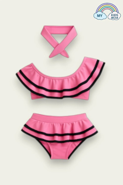 Kız Çocuk Fırfırlı Ikili Bikini Takım