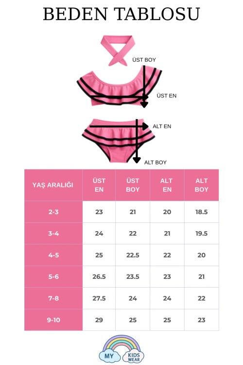 Kız Çocuk Fırfırlı Ikili Bikini Takım
