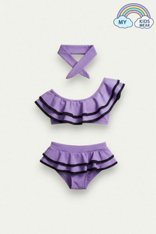 Kız Çocuk Fırfırlı Ikili Bikini Takım