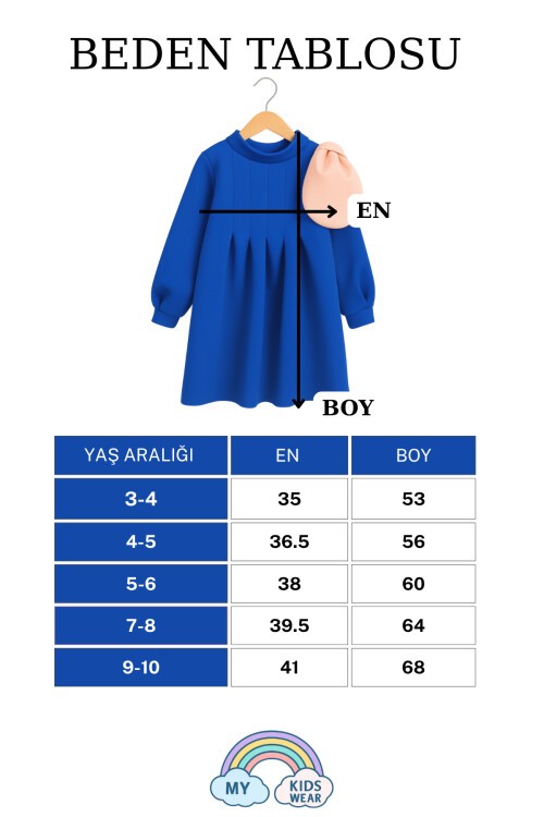 Kız Çocuk Şık Dökümlü Doğum Günü Elbisesi 3-10 Yaş 12236