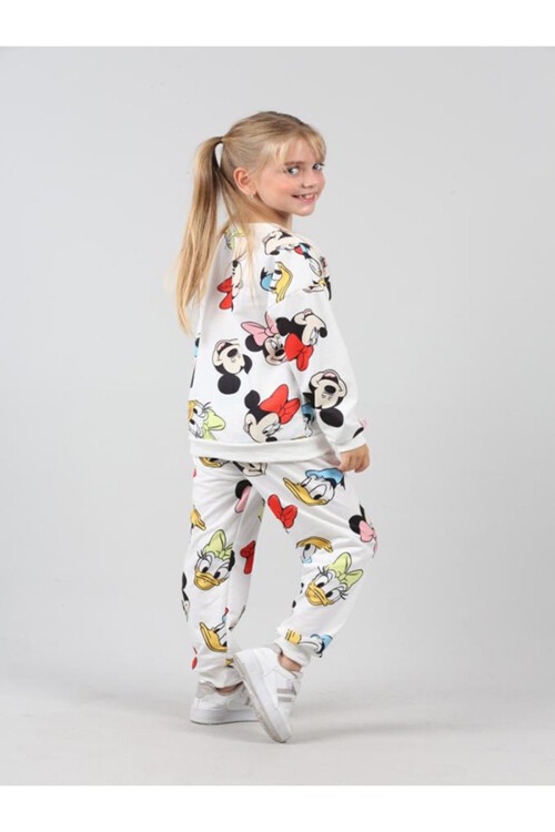 Renkli Baskılı Desenli Kız Çocuk Takımı