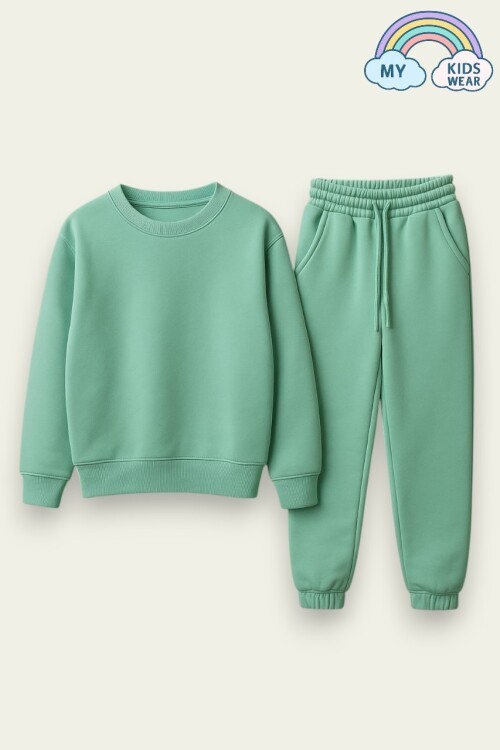 Kız Çocuk Sweatshirt ve Pantolon Takımı – Mint Basic 5-14 Yaş 10797