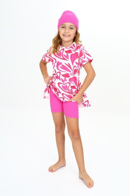 Üç Parça Kız Çocuk Boneli Mayo