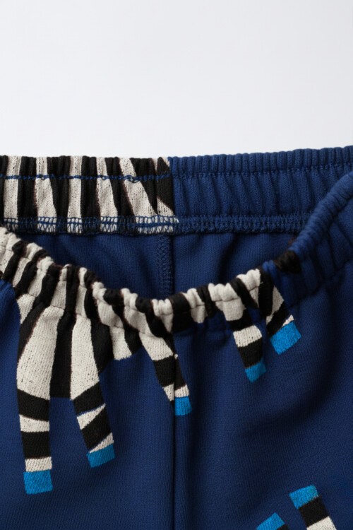 Erkek Çocuk Zebra Figürlü 3 İplik Şardonsuz  % 100 Pamuk Eşofman Takımı 2-8 Yaş12323