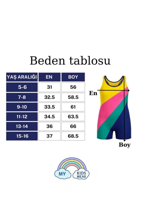 Yüzücü Şortlu Kız Çocuk Mayo