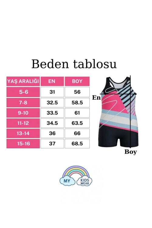 Yüzücü Şortlu Kız Çocuk Mayo ( Boneli )