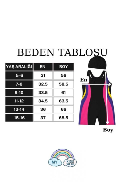 Yüzücü Şortlu Kız Çocuk Mayo ( Boneli )