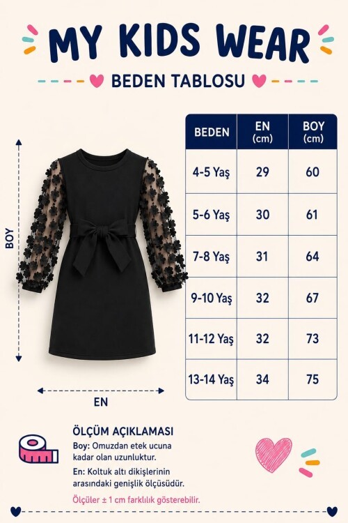 Belden Bağlamalı Tül Detaylı Çocuk Elbise Mykids Collection