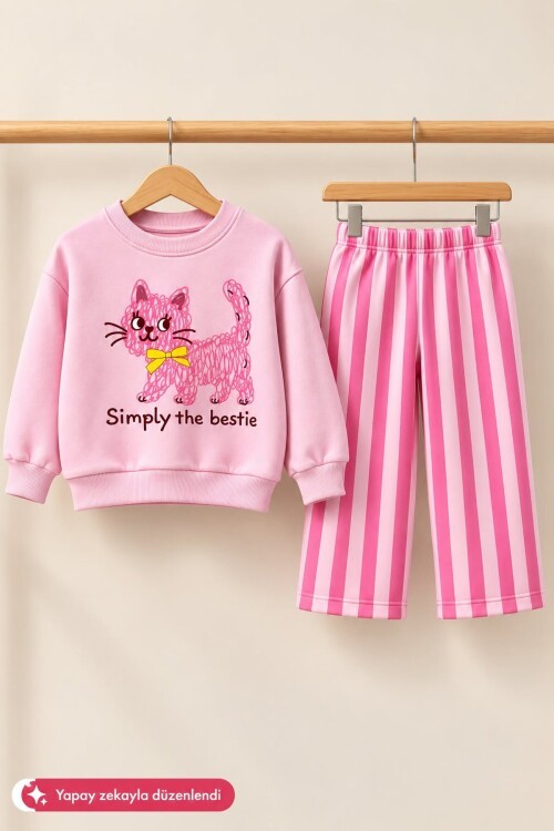Çocuk Sweatshirt Eşofman Altı Takım Rahat Kesim Günlük Kombin