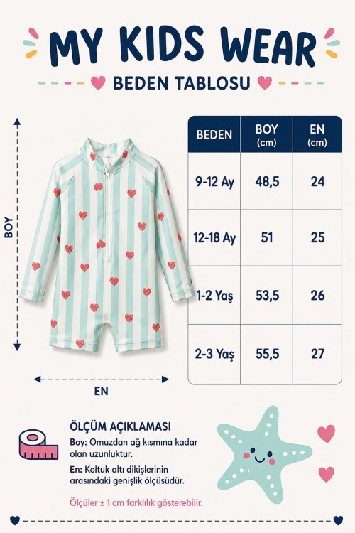 Çocuk Uzun Kollu Fermuarlı Mayo – Rahat ve Konforlu Yüzme Tulum 12898