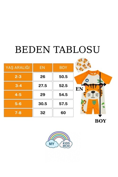 Erkek Çocuk Deniz Kombini 2’lİ Set – Mayo, Havlu ve Bone 12607