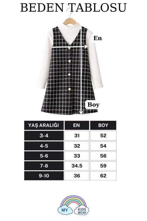 Kız Çocuk Bayramlık Düğmeli Tüvit Yelekli 2’li Takım 12609
