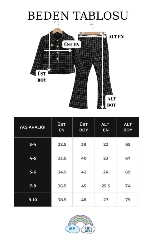 Kız Çocuk Bayramlık Tüvit Ceket & İspanyol Paça Pantolon Takım 12608