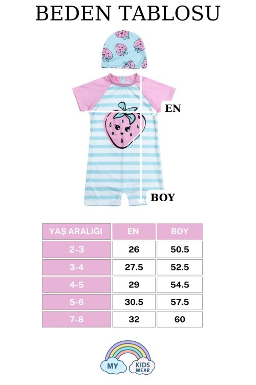 Kız Çocuk Boneli Fermuarlı Plaj Mayosu 2-8 Yaş 12561