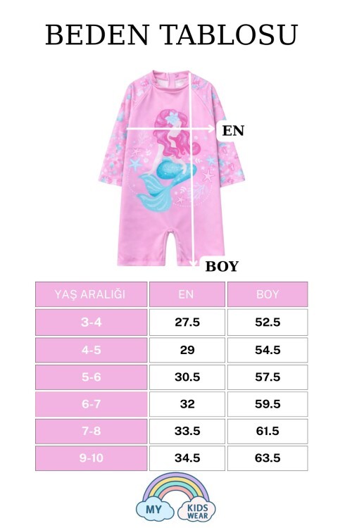 Kız Çocuk Deniz Kombini 2’li Set – Mayo, Havlu ve Bone 12578