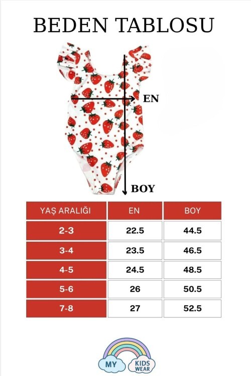 Kız Çocuk Fırfır Detaylı Şık Tasarım Çapraz Askılı Mayo 12736