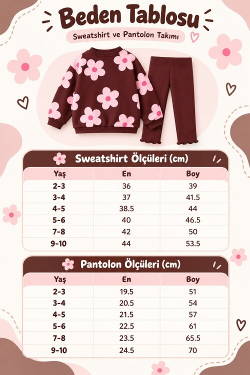 Kız Çocuk Günlük Giyim 2li Takım Sweatshirt