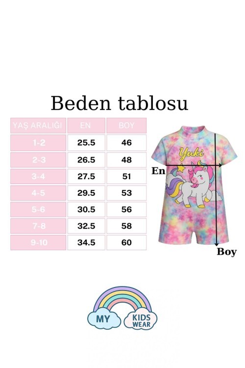 My Kids Wear Çocuk Desenli Mayo Takımı - UV Korumalı Bone ve Güneş Gözlüğü Hediyeli 2li Set 12683