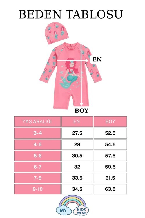 My Kids Wear Çocuk Desenli Mayo Takımı - UV Korumalı Bone ve Güneş Gözlüğü Hediyeli 2li Set 12698