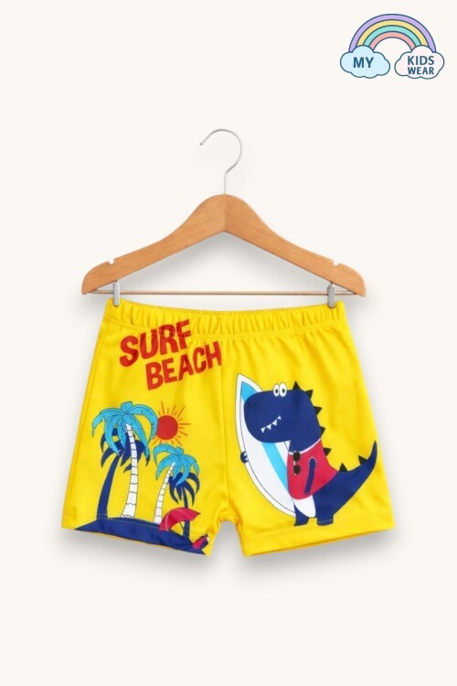 My Kids Wear Erkek Çocuk Desenli Deniz Şortu ve Bone Takımı 12685