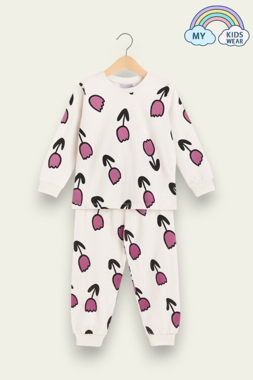 Çocuk Pamuklu Desenli İkili Pijama Takımı 4-8 Yaş 12229