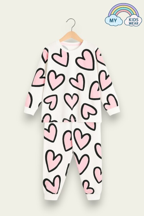 Çocuk Pamuklu Desenli İkili Pijama Takımı 4-8 Yaş 12230